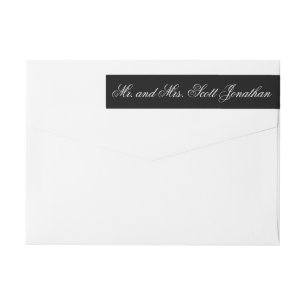 Classic Black Elegant Calligraphy Minimal Wrap Around Label