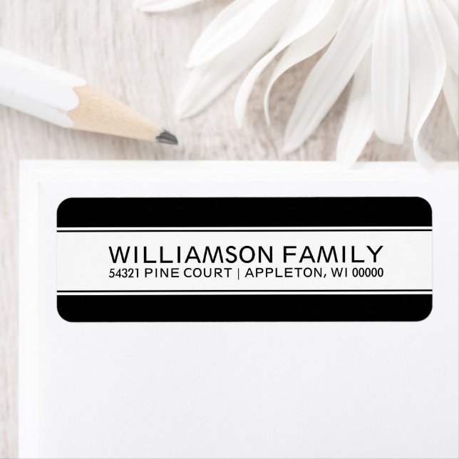 Classic Black Family or Business Address Label (Insitu)