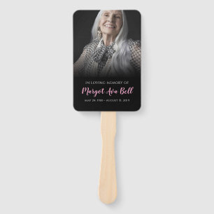 Classic Black Funeral Memorial Hand Fan