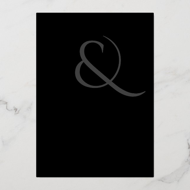 Classic Black GOLD Ampersand Modern Wedding (Front)