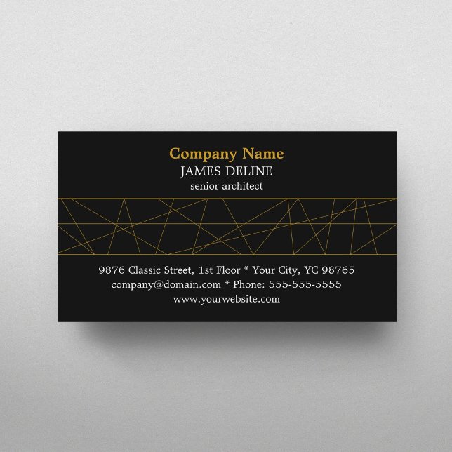 Classic Black Gold Architect Business Card (Creator Uploaded)