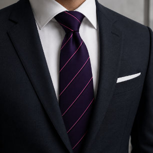 Classic Black & Gold Diagonal Stripe Tie