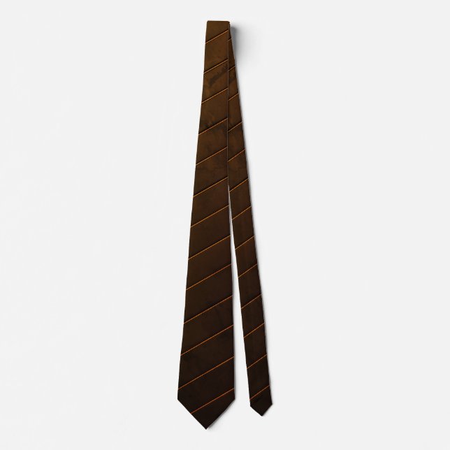 Classic Black & Gold Diagonal Stripe Tie (Front)