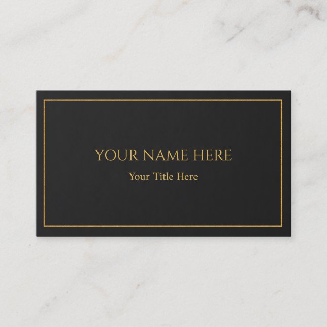 Classic Black & Gold Executive Business Card (Front)