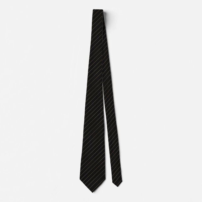 Classic Black & Gold Fine Stripe Tie (Front)