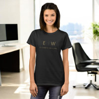 Classic Black Gold Minimalist Monogram Name