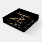Classic Black Gold Monogram Girly Chic Script Name
