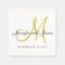 Classic Black Gold Monogram Paper Napkins