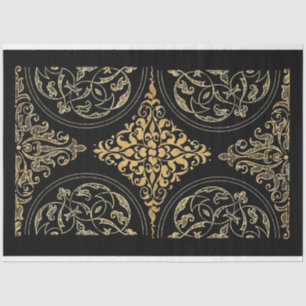 Classic Black & Gold Ornamental Tissue Paper