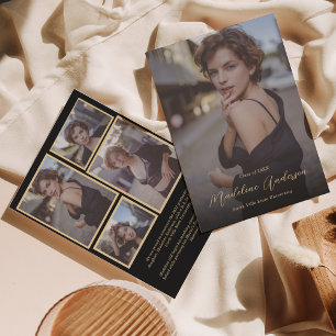 Classic Black Gold Photo Graduation Announcement