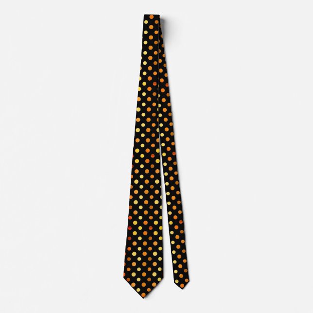 Classic Black & Gold Polka Dot Tie (Front)