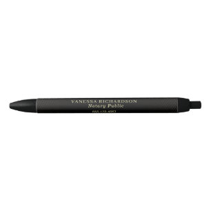 Classic Black & Gold Promotional Notary Public Ink Pen