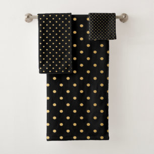 CLASSIC  BLACK GOLD SPOT BATHROOM TOWEL SET