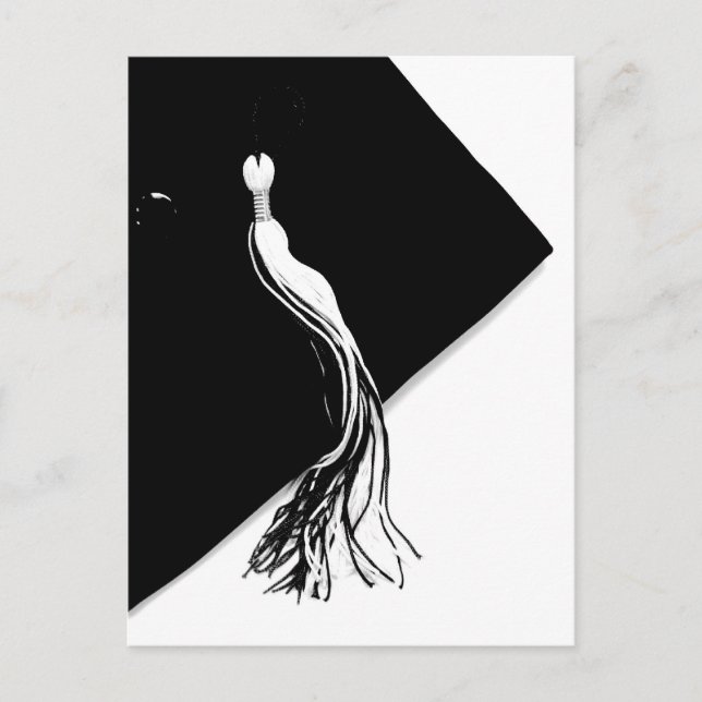 Classic Black Graduation Cap and Tassel Postcard (Front)