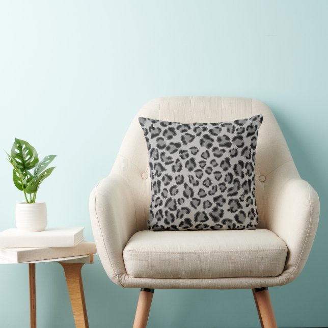 Classic Black grey Leopard cheetah pattern   Cushion (Chair)