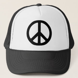Classic Black Groovy Peace Symbol Trucker Hat