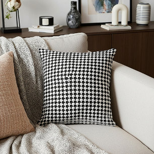 Classic black houndstooth pattern cushion
