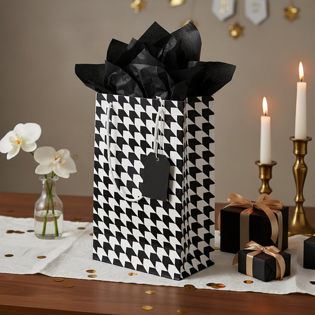 Classic black houndstooth pattern small gift bag (Creator Uploaded)
