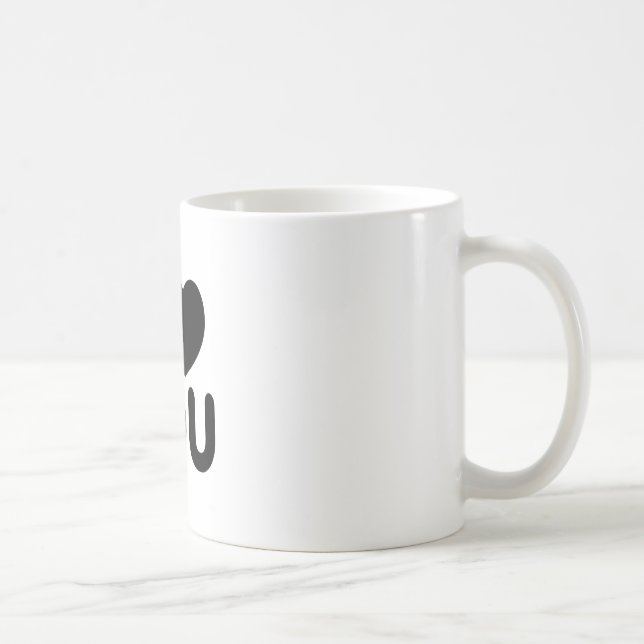 Classic Black "I Love You" Heart Coffee Mug (Right)