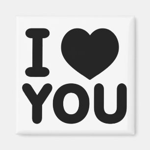 Classic Black "I Love You" Heart Magnet