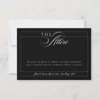 Classic Black Ivory Calligraphy Formal Attire Code