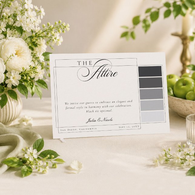 Classic Black Ivory Calligraphy Formal Attire Code Invitation (Creator Uploaded)
