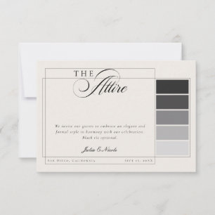 Classic Black Ivory Calligraphy Formal Attire Code Invitation
