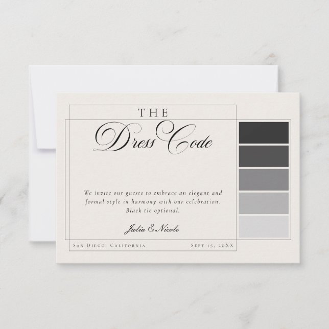 Classic Black Ivory Calligraphy Formal Dress Code Invitation (Front)