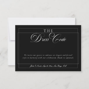 Classic Black Ivory Calligraphy Formal Dress Code Invitation
