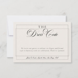 Classic Black Ivory Calligraphy Formal Dress Code Invitation