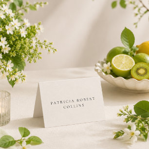 Classic Black Ivory Calligraphy Wedding Place Card