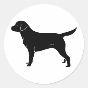 Classic Black Labrador Retriever Silhouette Classic Round Sticker