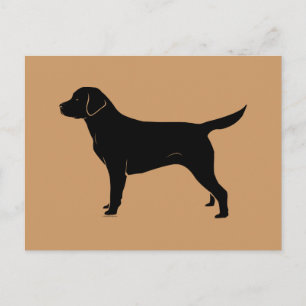 Classic Black Labrador Retriever Silhouette Postcard