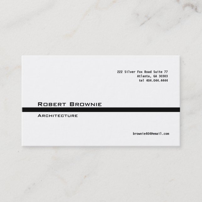Classic Black Line Business Card (Front)