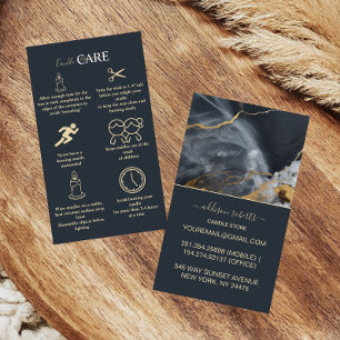 Classic Black Marble Gold Style Candle Care Business Card