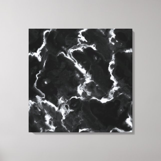 Classic Black Marble grey white personalise diy Canvas Print (Front)