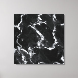 Classic Black Marble grey white personalise diy Canvas Print