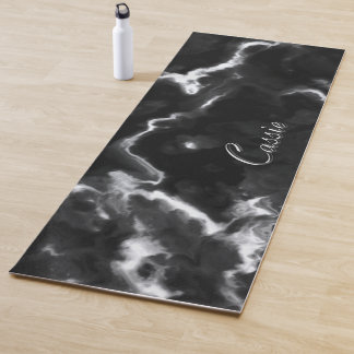 Classic Black Marble monogram gray white custom Yoga Mat