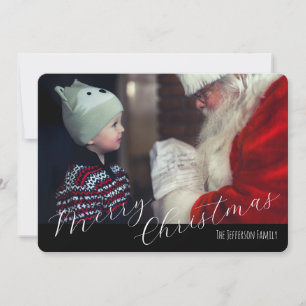 Classic Black Merry Christmas Holiday Card