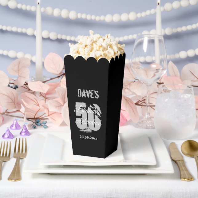 Classic Black Modern Any Age 50th Birthday Party  Favour Box (Wedding)