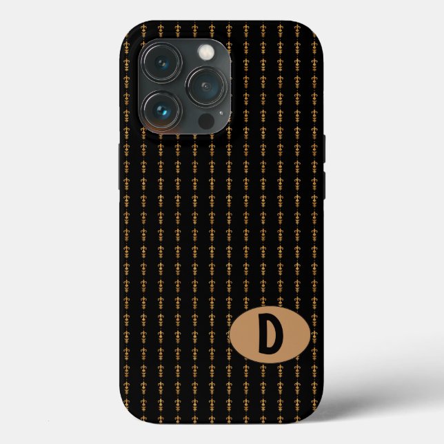 Classic Black Monogram Case-Mate iPhone Case (Back)