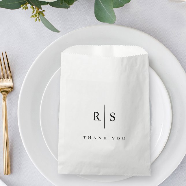 Classic Black Monogram Wedding Thank You Favour Bags (Creator Uploaded)