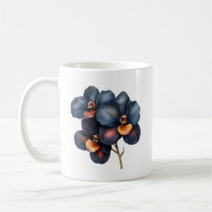 Classic black orchid coffee mug
