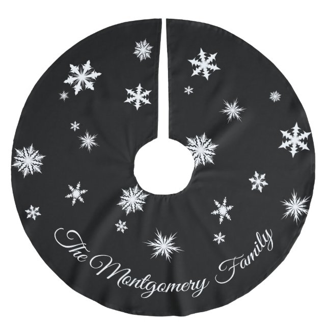 Classic Black Personalised Tree Skirt (Front)