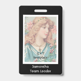 Classic Black Photo Employee ID Badge