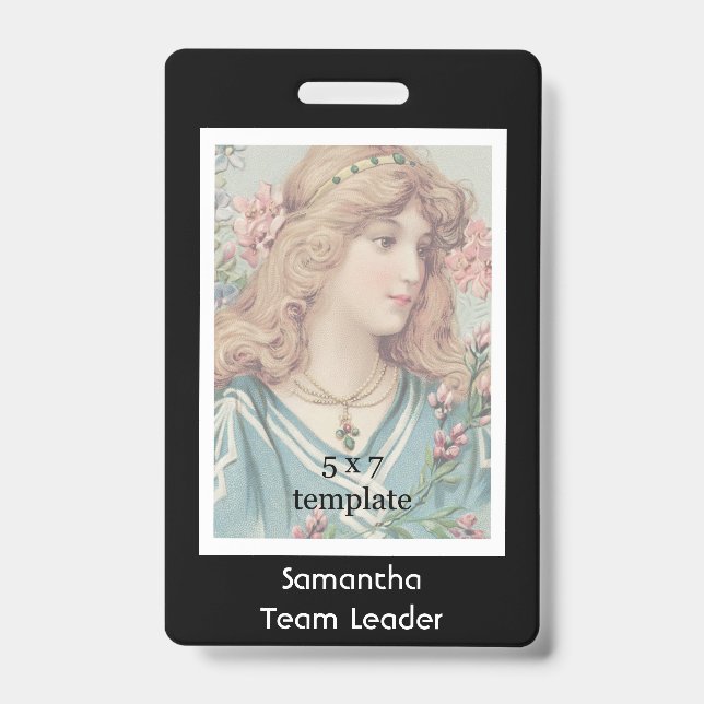 Classic Black Photo Employee ID Badge (Front)