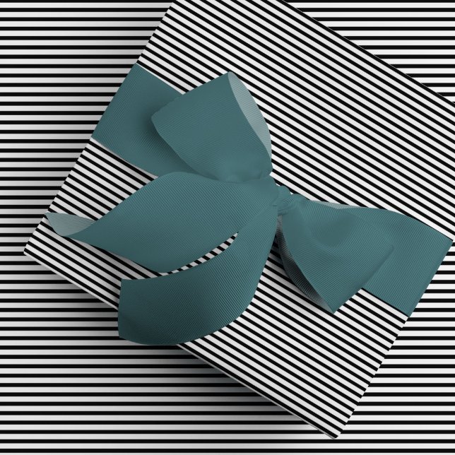 Classic Black Pinstripe Pattern Wrapping Paper (Black and white pinstripe wrapping paper.)