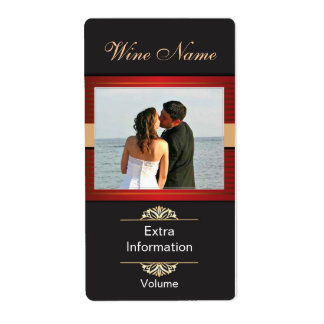 Classic Black Red Wine Label With Kisses