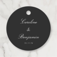 Classic Black Script Elegant Wedding Custom