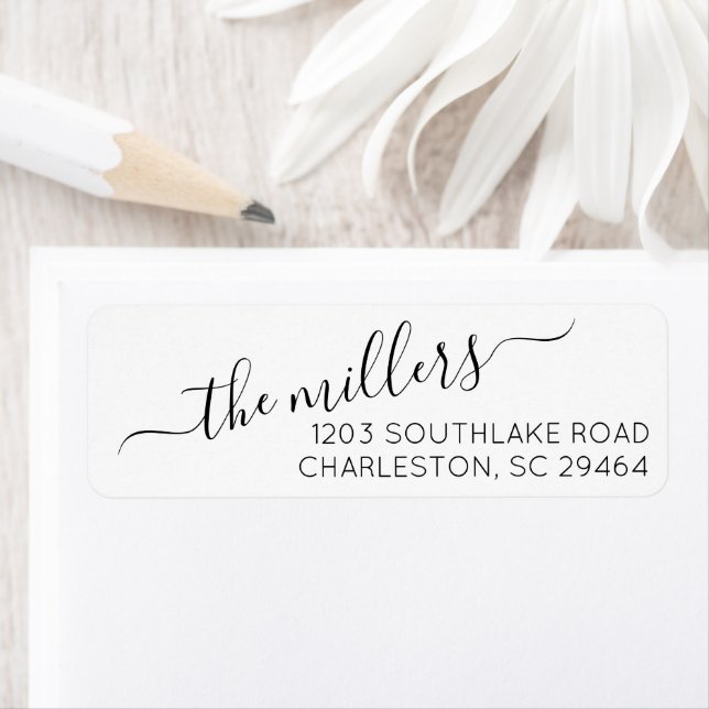 Classic Black Script Return Address Label (Insitu)